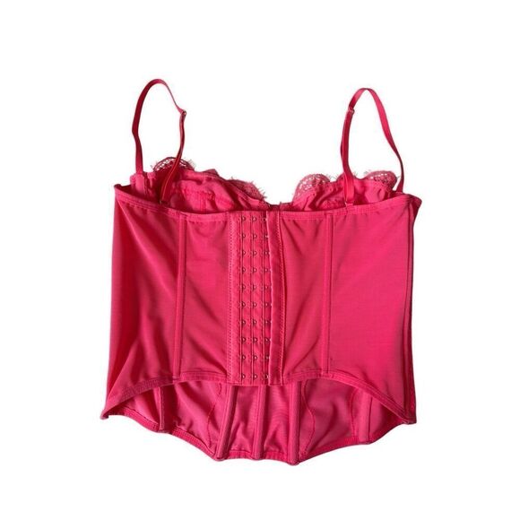 Urban Outfitters Lace Corset Top size L Pink Red Out From Under Modern Love - Picture 5 of 7